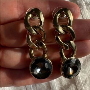 Luxurious Gold and Gray Chain Earrings